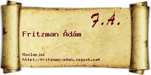 Fritzman Ádám névjegykártya